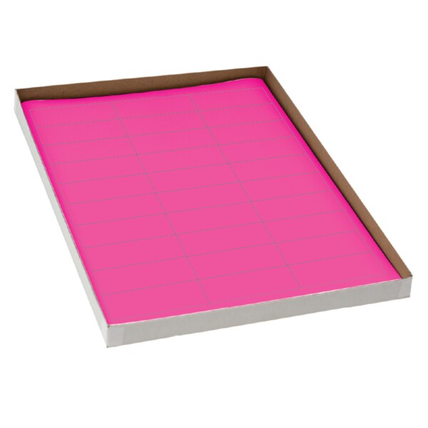 Laser Sheet Labels 1" x 2-5/8" Flr Pink